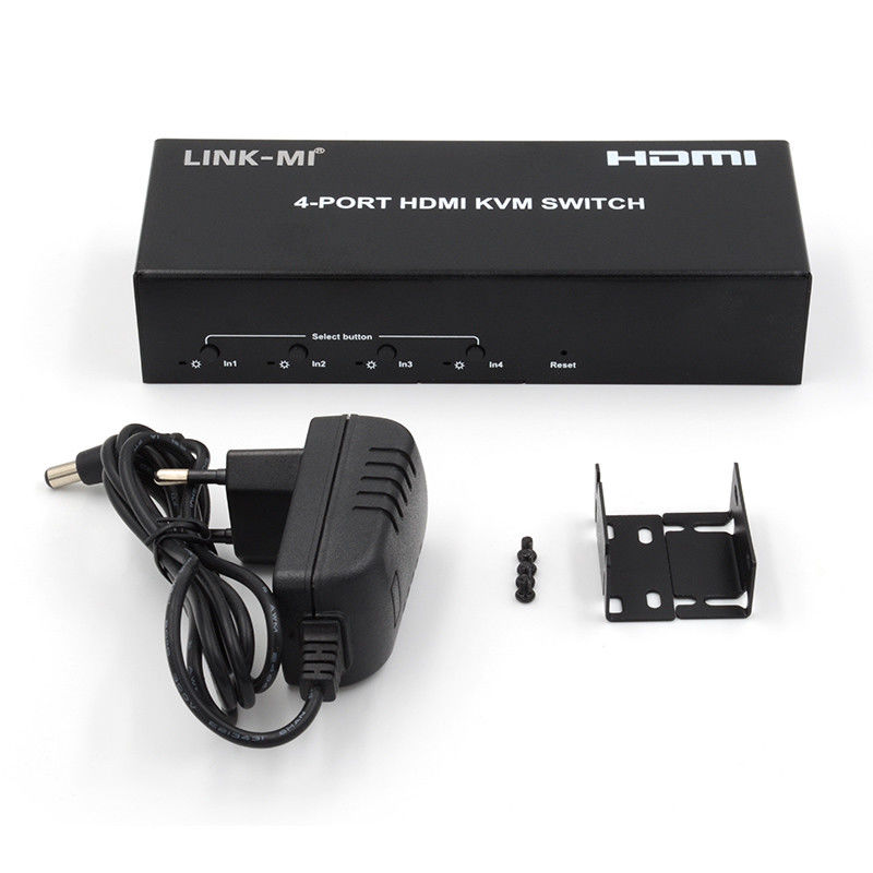 4 पोर्ट KVM स्विच HDMI 4K 30Hz हॉट कीज़ ऑटो स्विचिंग कोई देरी नहीं यूएसबी स्विच