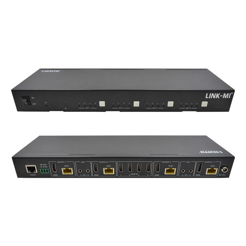 आईआर मैट्रिक्स फंक्शन के साथ 70M 4X4 एचडीएमआई मैट्रिक्स 18Gbps 4K@60Hz एचडीएमआई 2.0 बी पीओसी