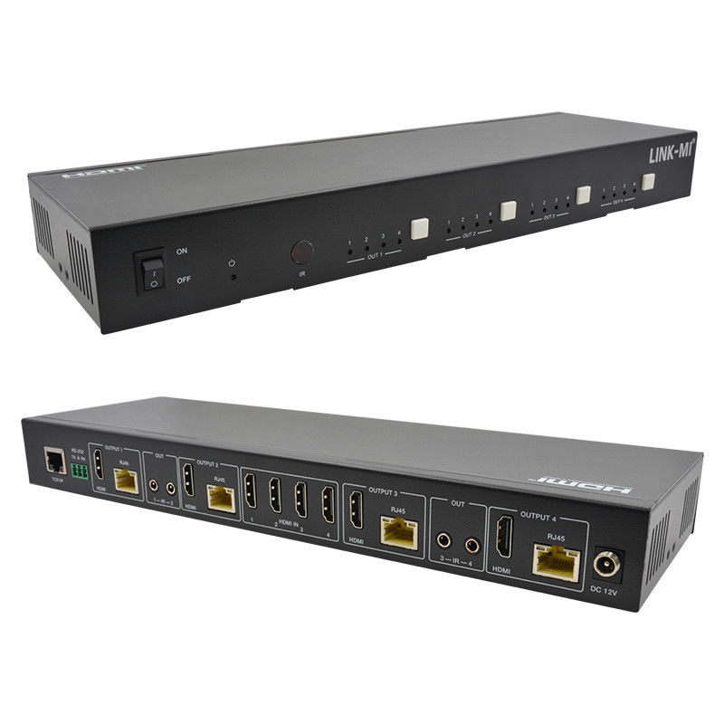 आईआर मैट्रिक्स फंक्शन के साथ 70M 4X4 एचडीएमआई मैट्रिक्स 18Gbps 4K@60Hz एचडीएमआई 2.0 बी पीओसी