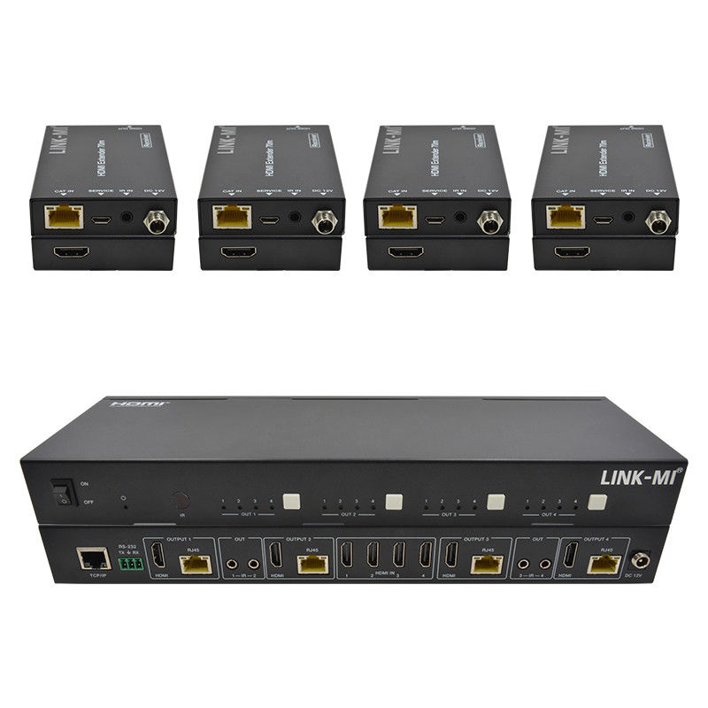 आईआर मैट्रिक्स फंक्शन के साथ 70M 4X4 एचडीएमआई मैट्रिक्स 18Gbps 4K@60Hz एचडीएमआई 2.0 बी पीओसी