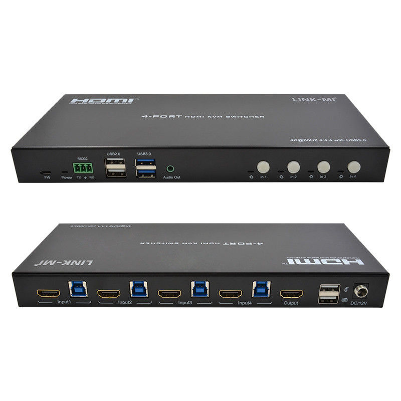 4 पोर्ट नेटवर्क HDMI2.0 KVM स्विच 4K 60Hz 18Gbps तक