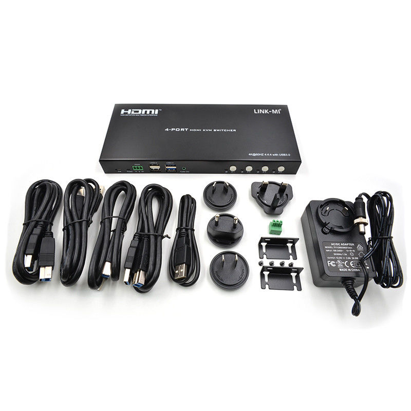 4 पोर्ट नेटवर्क HDMI2.0 KVM स्विच 4K 60Hz 18Gbps तक