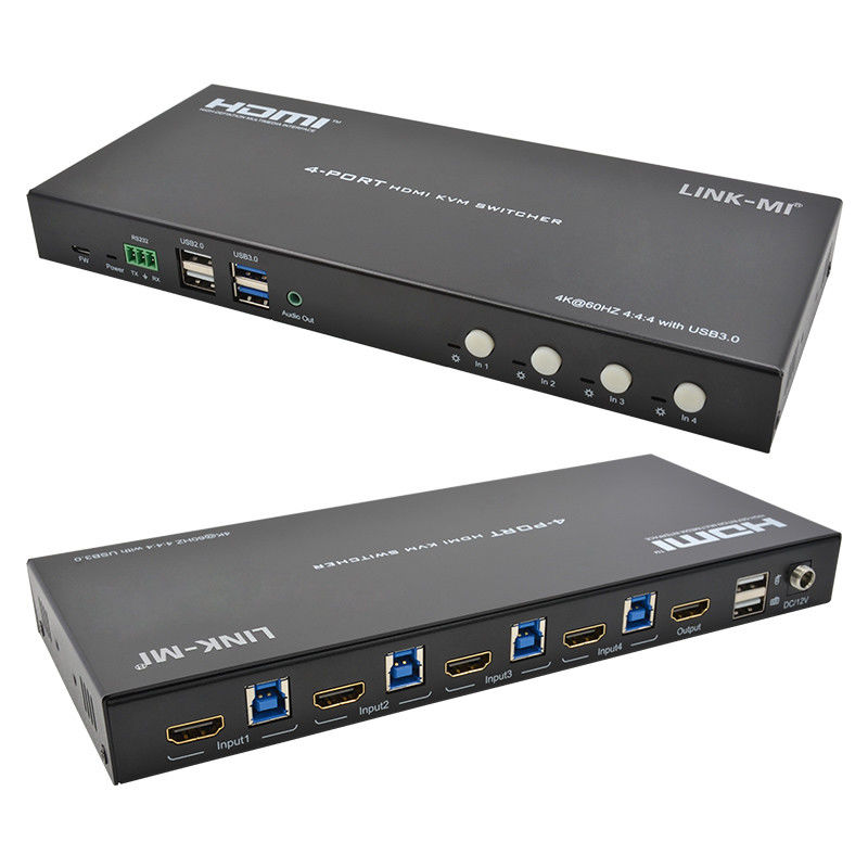 4 पोर्ट नेटवर्क HDMI2.0 KVM स्विच 4K 60Hz 18Gbps तक