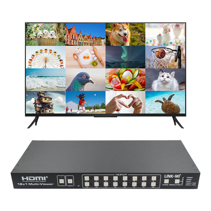 16X1 AV 4K क्वाड मल्टीव्यूअर 16 इन 1 आउट सीमलेस वीडियो स्विचर प्रोसेसर