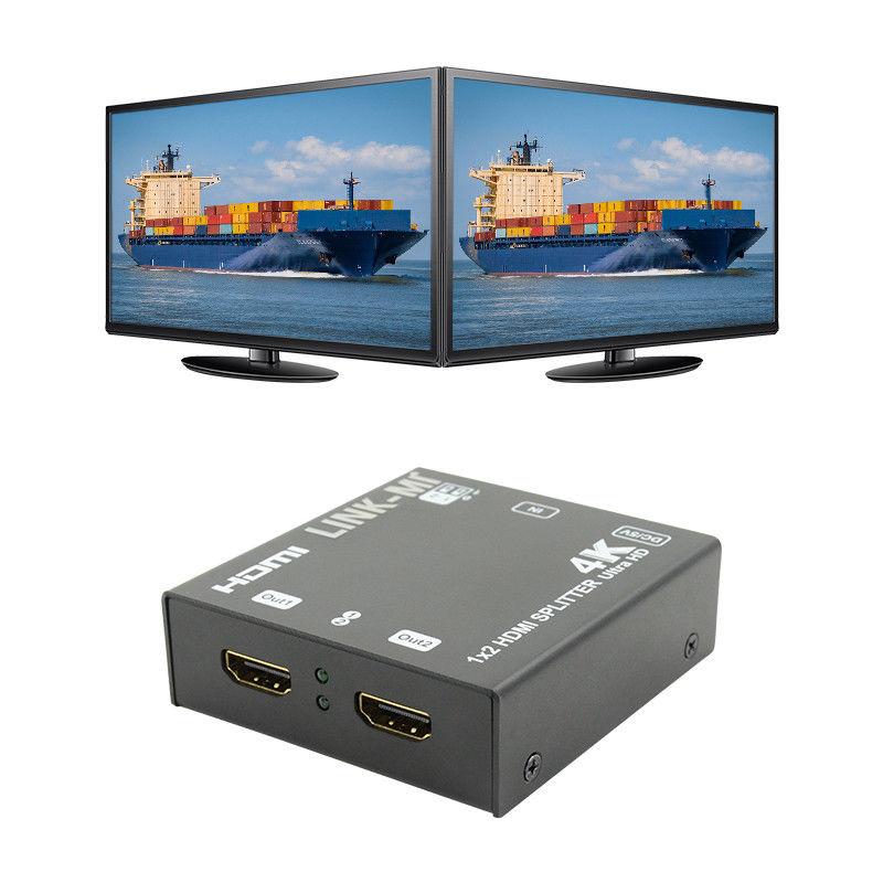 1X2 4K एचडीएमआई एक्सटेंडर स्प्लिटर समर्थन 4K2K EDID 3D 2 पोर्ट वीडियो स्प्लिटर
