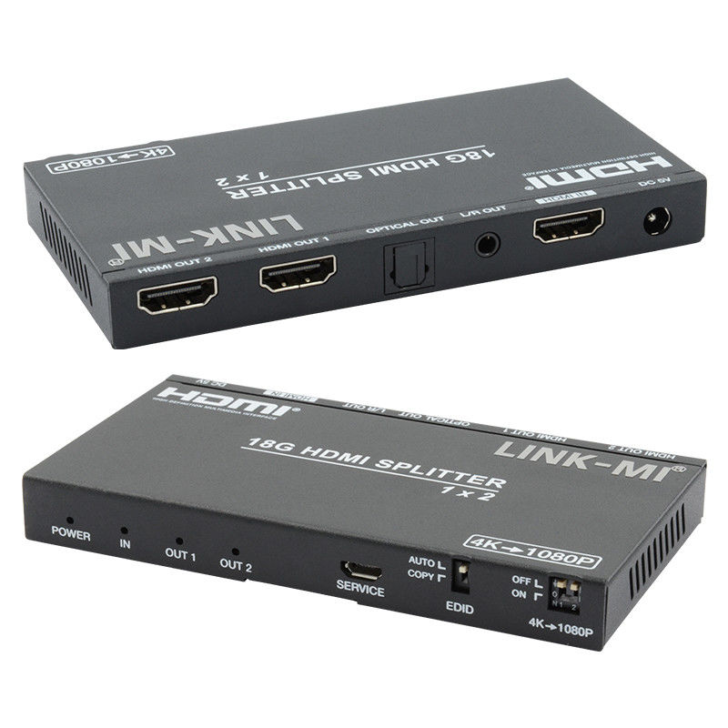 4K 2.0b 2 पोर्ट HDMI स्प्लिटर 4 HDCP 2.2COPY AUTO EDID एचडीएमआई ऑडियो वीडियो निकालें