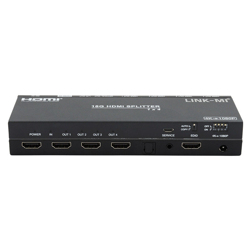4K 1X4 मल्टी एचडीएमआई स्प्लिटर EDID एनालॉग ऑप्टिकल HDMI2.0b 4 पोर्ट वीडियो स्प्लिटर