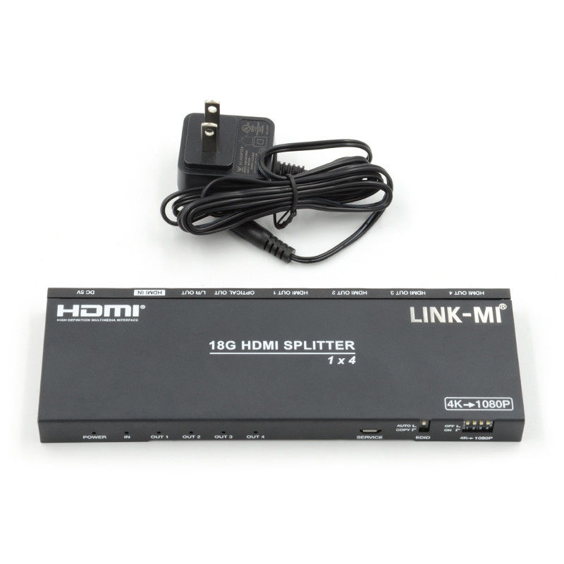 4K 1X4 मल्टी एचडीएमआई स्प्लिटर EDID एनालॉग ऑप्टिकल HDMI2.0b 4 पोर्ट वीडियो स्प्लिटर