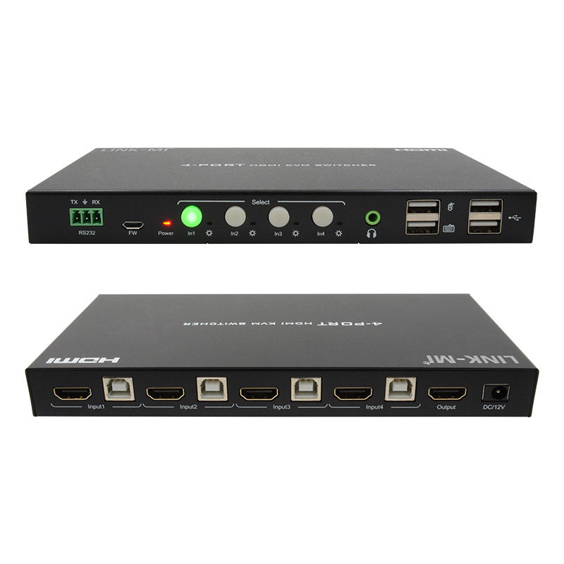 HDCP2.2 1.4 4K KVM स्विच HDMI YUV4:4एनालॉग ऑडियो निष्कर्षण के साथ 4 8बिट