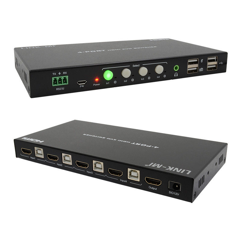HDCP2.2 1.4 4K KVM स्विच HDMI YUV4:4एनालॉग ऑडियो निष्कर्षण के साथ 4 8बिट