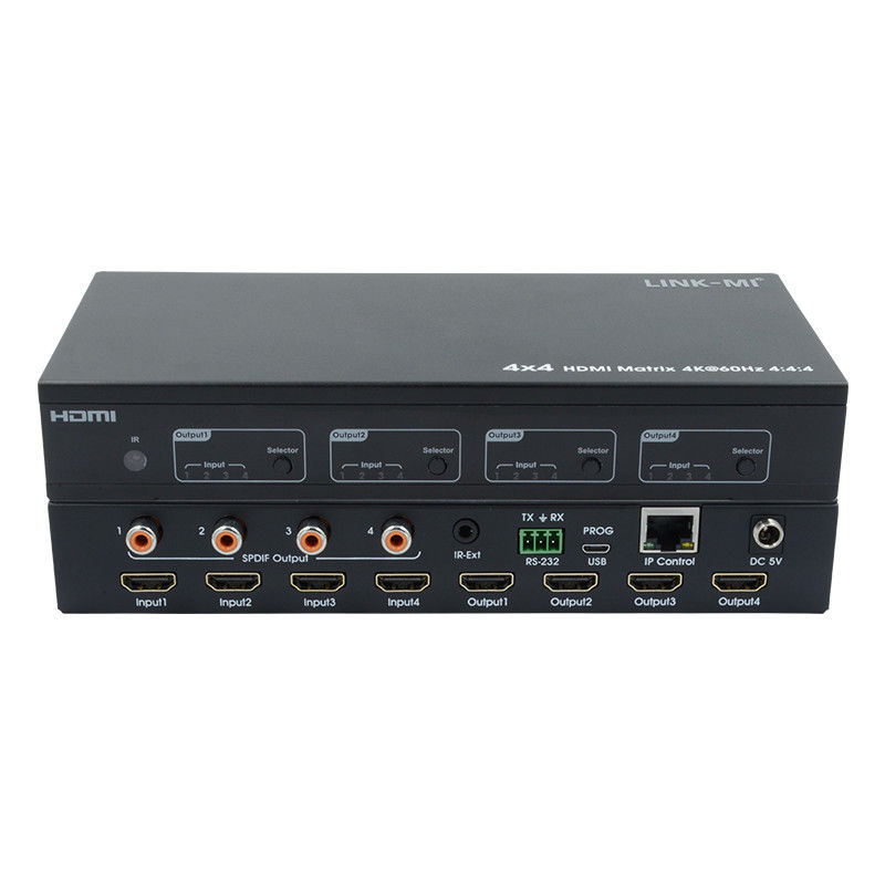 एचडीएमआई 4X4 4k मैट्रिक्स स्विचर 4K60Hz के साथ 4 अल्ट्रा एचडी डिस्प्ले के लिए एसपीडीआईएफ ऑडियो एवी मैट्रिक्स