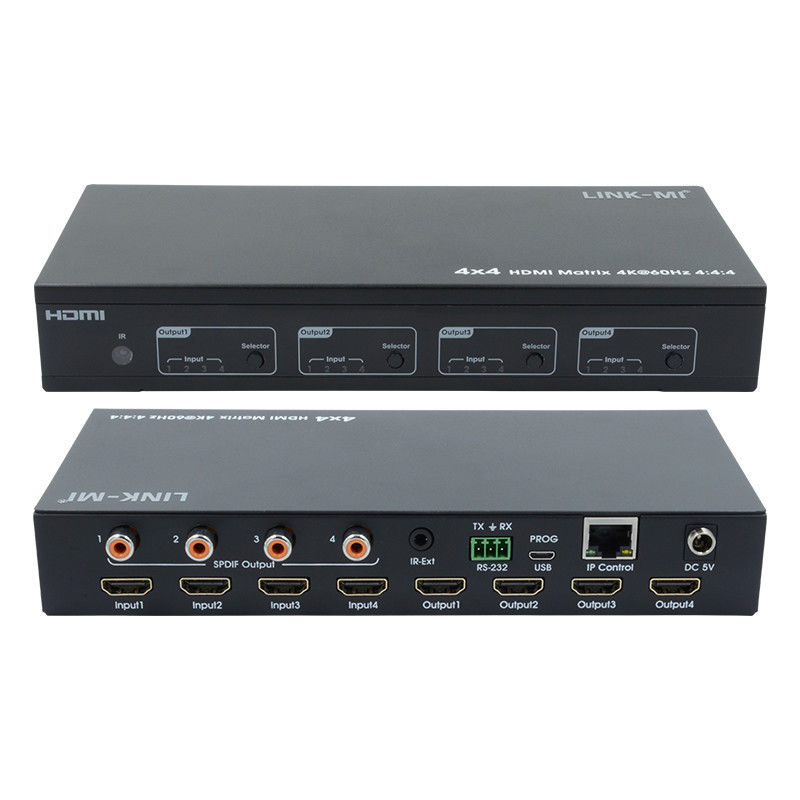 एचडीएमआई 4X4 4k मैट्रिक्स स्विचर 4K60Hz के साथ 4 अल्ट्रा एचडी डिस्प्ले के लिए एसपीडीआईएफ ऑडियो एवी मैट्रिक्स