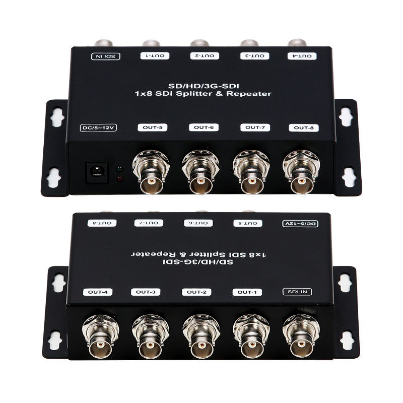 LM-SDI-108B 1 से 8 SD/HD/3G-SDI वितरण एम्पलीफायर रिपीटर 75 ओम प्रतिबाधा के साथ