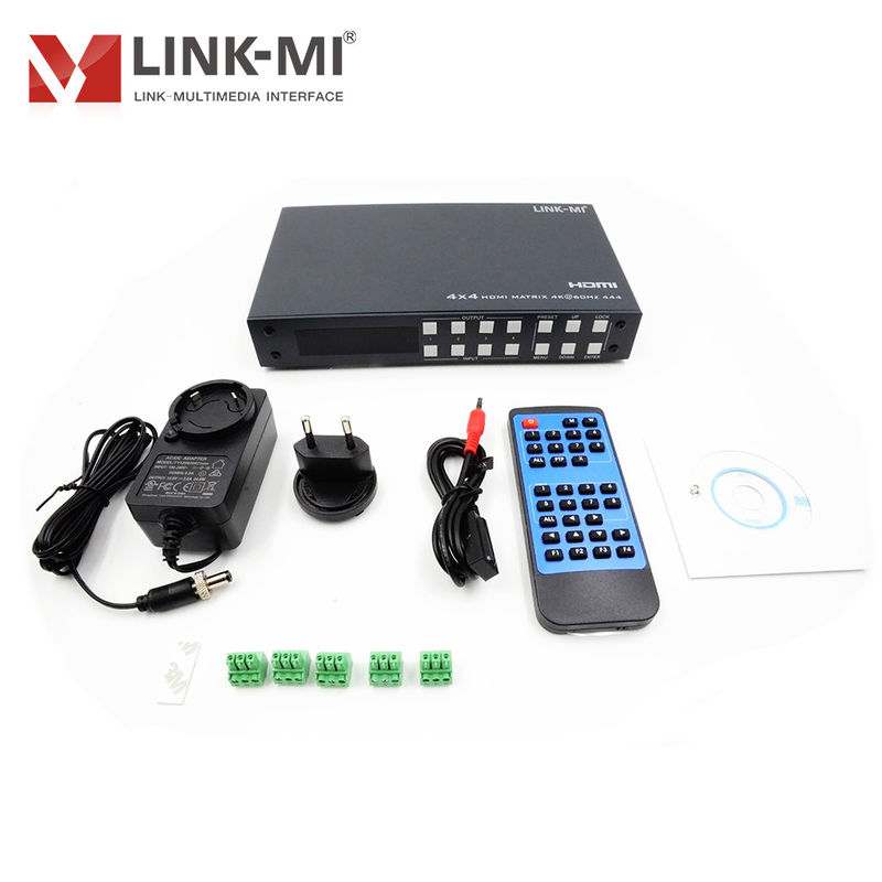 4x4 HDMI2.0b मैट्रिक्स 3D वीडियो 7.1 डीटीएस डॉल्बी डिजिटल मेटल चेसिस एचडीएमआई स्विच एचडीसीपी22