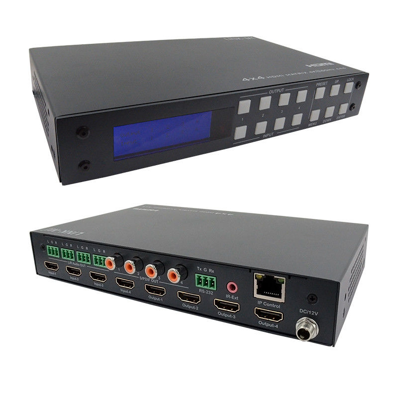 4x4 HDMI2.0b मैट्रिक्स 3D वीडियो 7.1 डीटीएस डॉल्बी डिजिटल मेटल चेसिस एचडीएमआई स्विच एचडीसीपी22